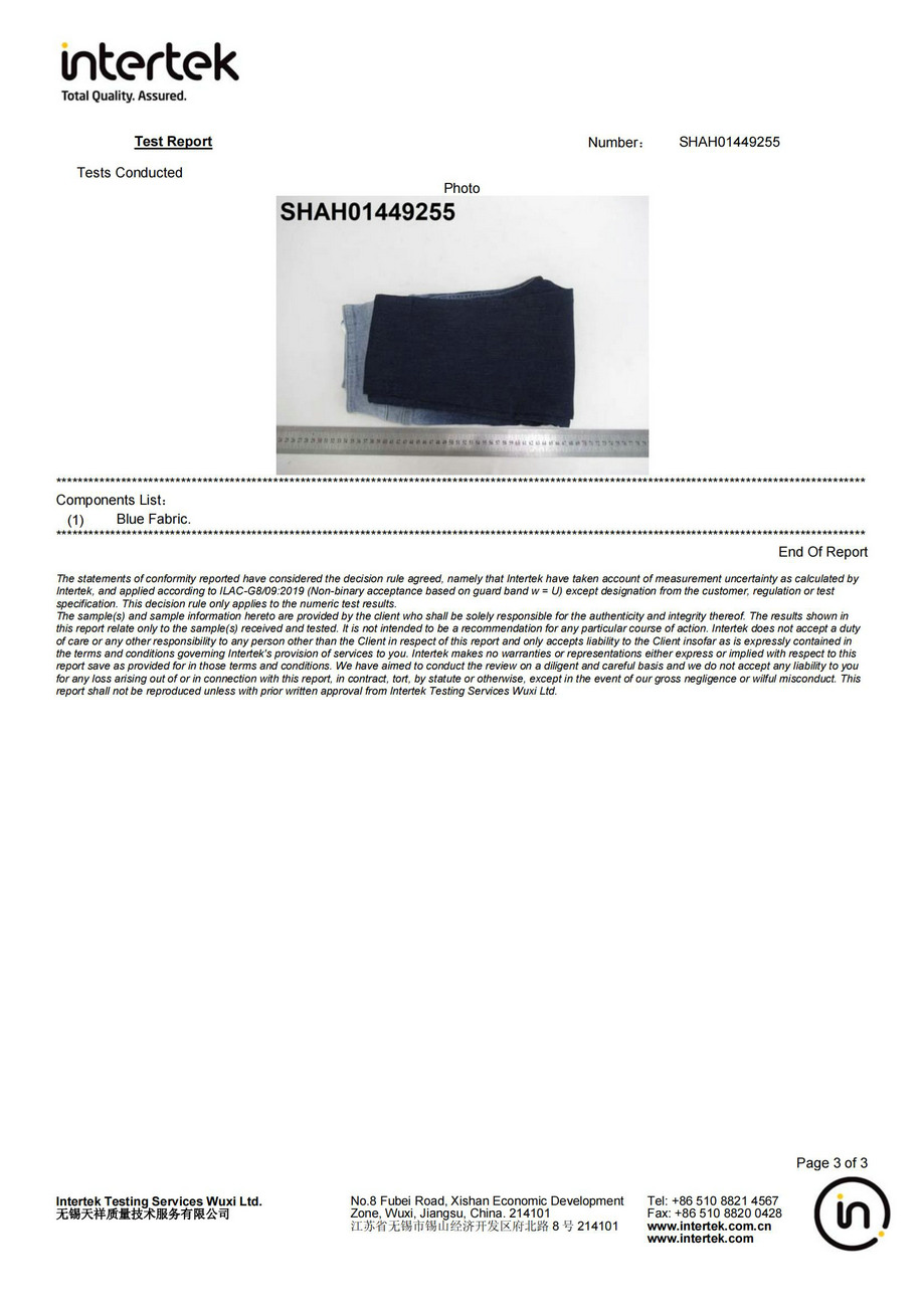 Aniline-free test report